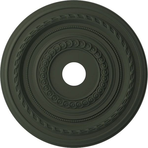 Ekena Millwork Cole PVC Medallion (Canopies up to 6"), 22"OD x 3 1/2"ID x 1"P, UltraCover Satin Hunt Club Green CMP22COGHC - main
